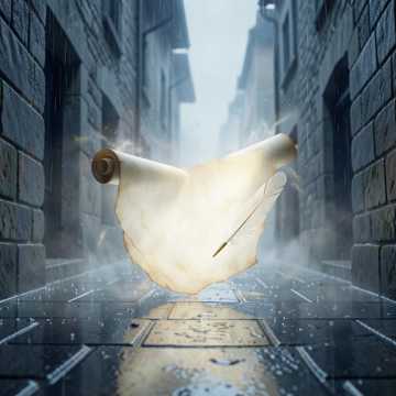 墨色落笔染烟雨
