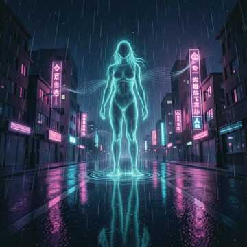 Neon Static Goddess