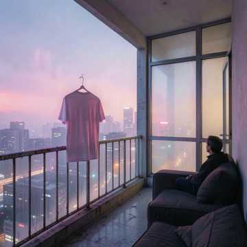 出租屋里晾着的衬衫