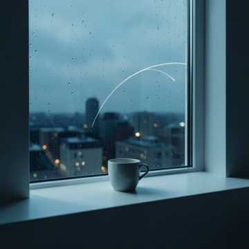 空杯子搁在窗台