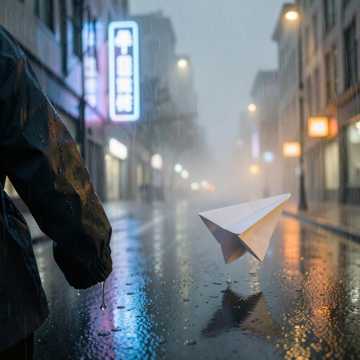风衣领口的雨