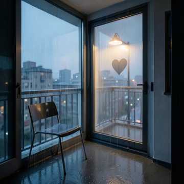 在雨中