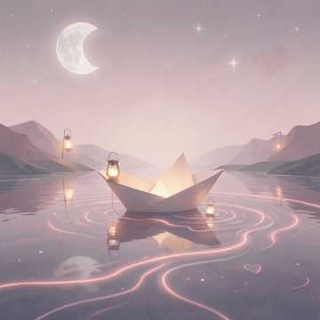 月光折纸船
