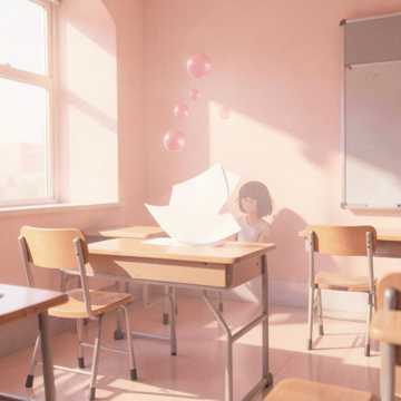 课桌下藏着纸条