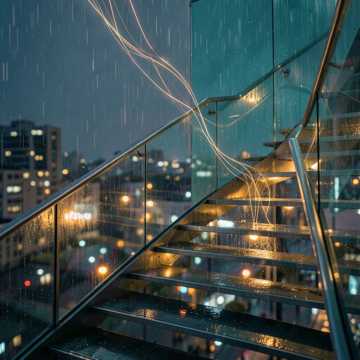 雨落玻璃台阶