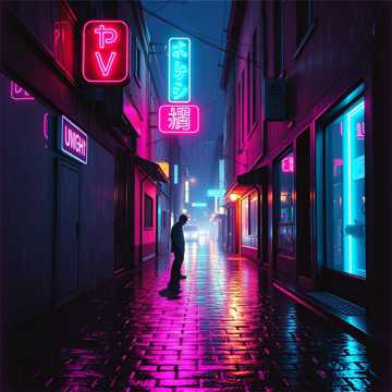 霓虹雨巷