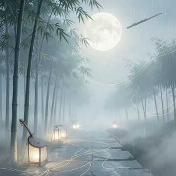 Moonlit Bamboo Path