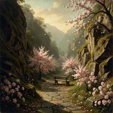 樱花落满山路
