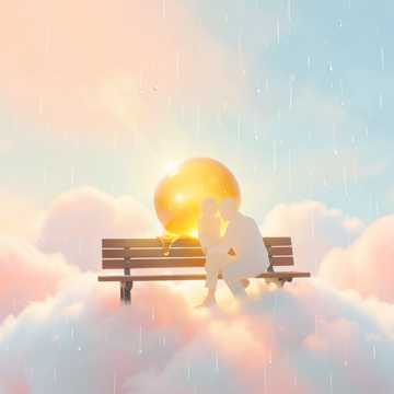 蜂蜜在软云上融化了