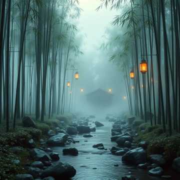 山林雨后