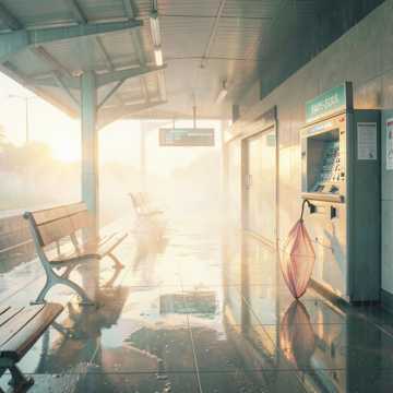 雨停站台空