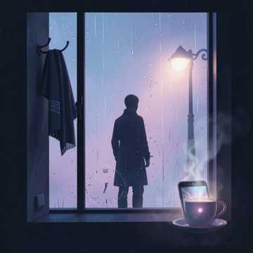 午夜雨点敲碎杯