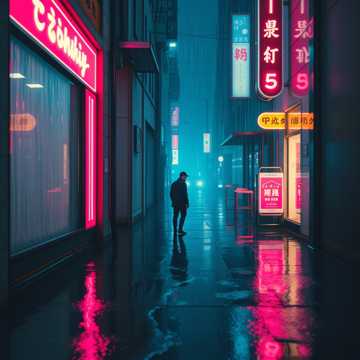 霓虹雨巷