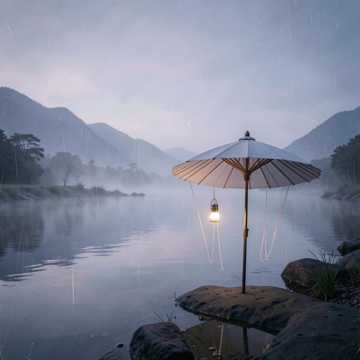 烟雨渡江