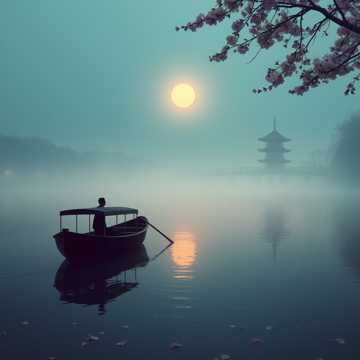 烟雨泊归帆