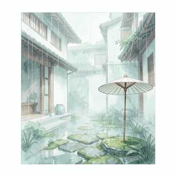 烟雨染青瓷