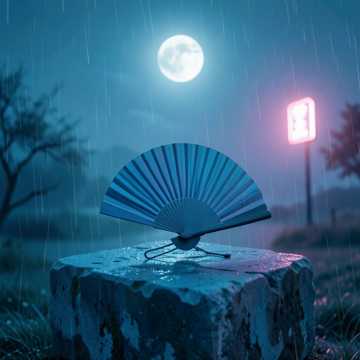 旧蒲扇 蓝石板