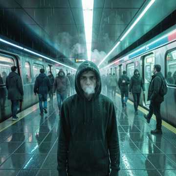 换乘站沉默的人潮