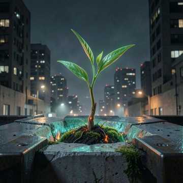 水泥缝里的芽