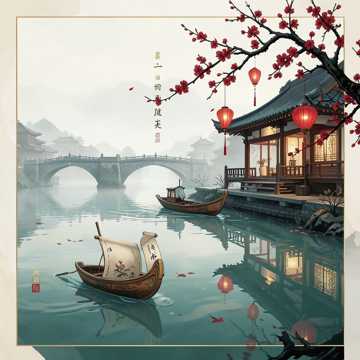 汴水卷帘图