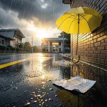 雨里冲考场