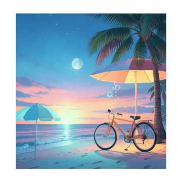 沙滩上的月光泡沫