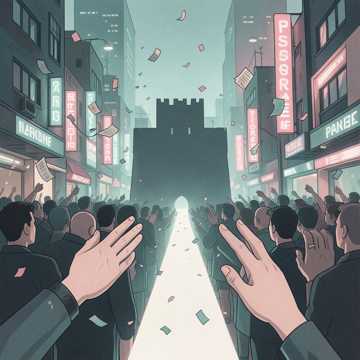 并肩穿过人海