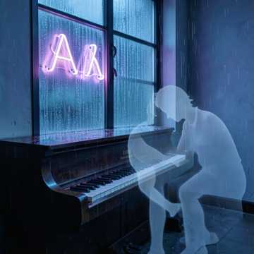 旧钢琴上的雨痕
