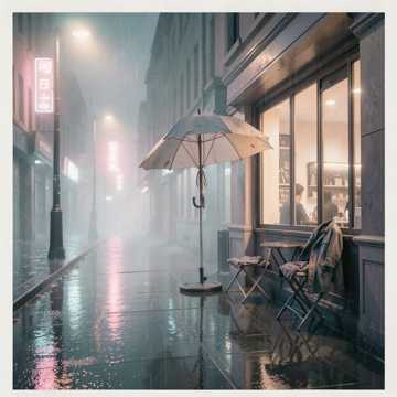 雨碎路灯