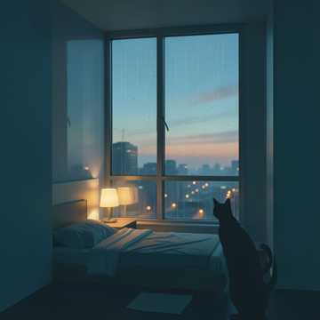 雨滴敲湿了窗台