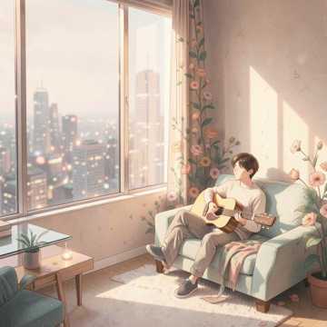 Mandarin pop, female vocal, warm, tender, acoustic guitar, piano, light strings,