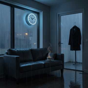 雨淋湿的单人沙发