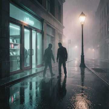 两人雨后影子