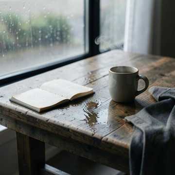 雨天的咖啡桌