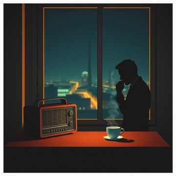 收音机旁