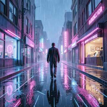 霓虹雨的折痕