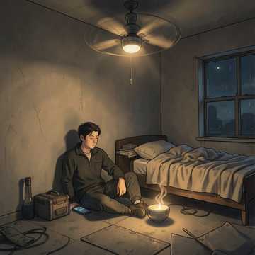 破风扇转着