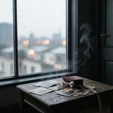 窗台雨痕