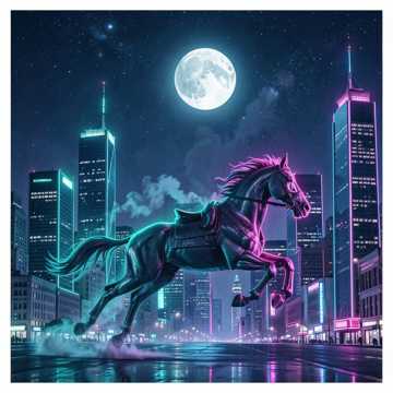 霓虹马背