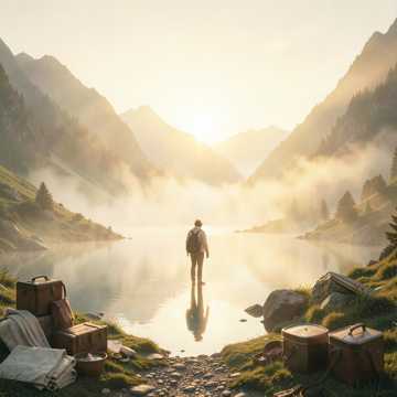 雾散见山