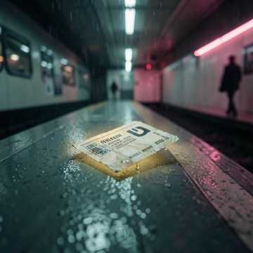 褶皱地铁票