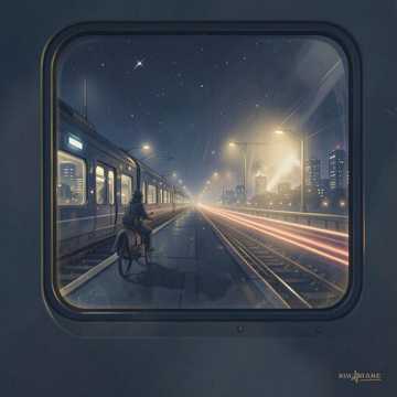 夜车窗外灯一盏