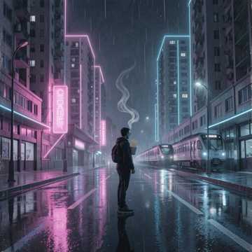 霓虹城市的灰