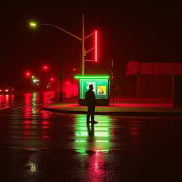 霓虹路口影