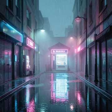 霓虹雨巷