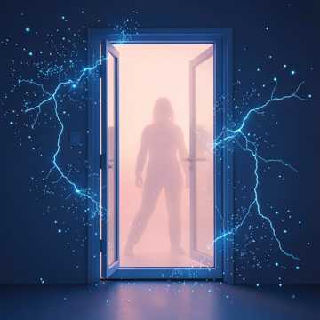 Blue Glass Door