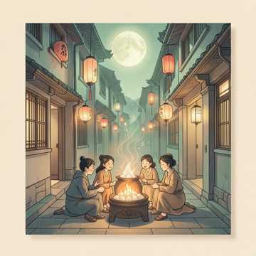 月光汤圆铺满巷