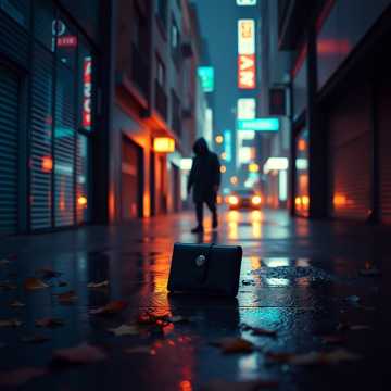空钱包掉进秋夜