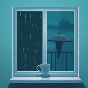 屋檐雨慢