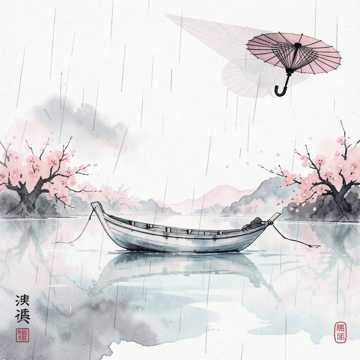 烟雨画帛